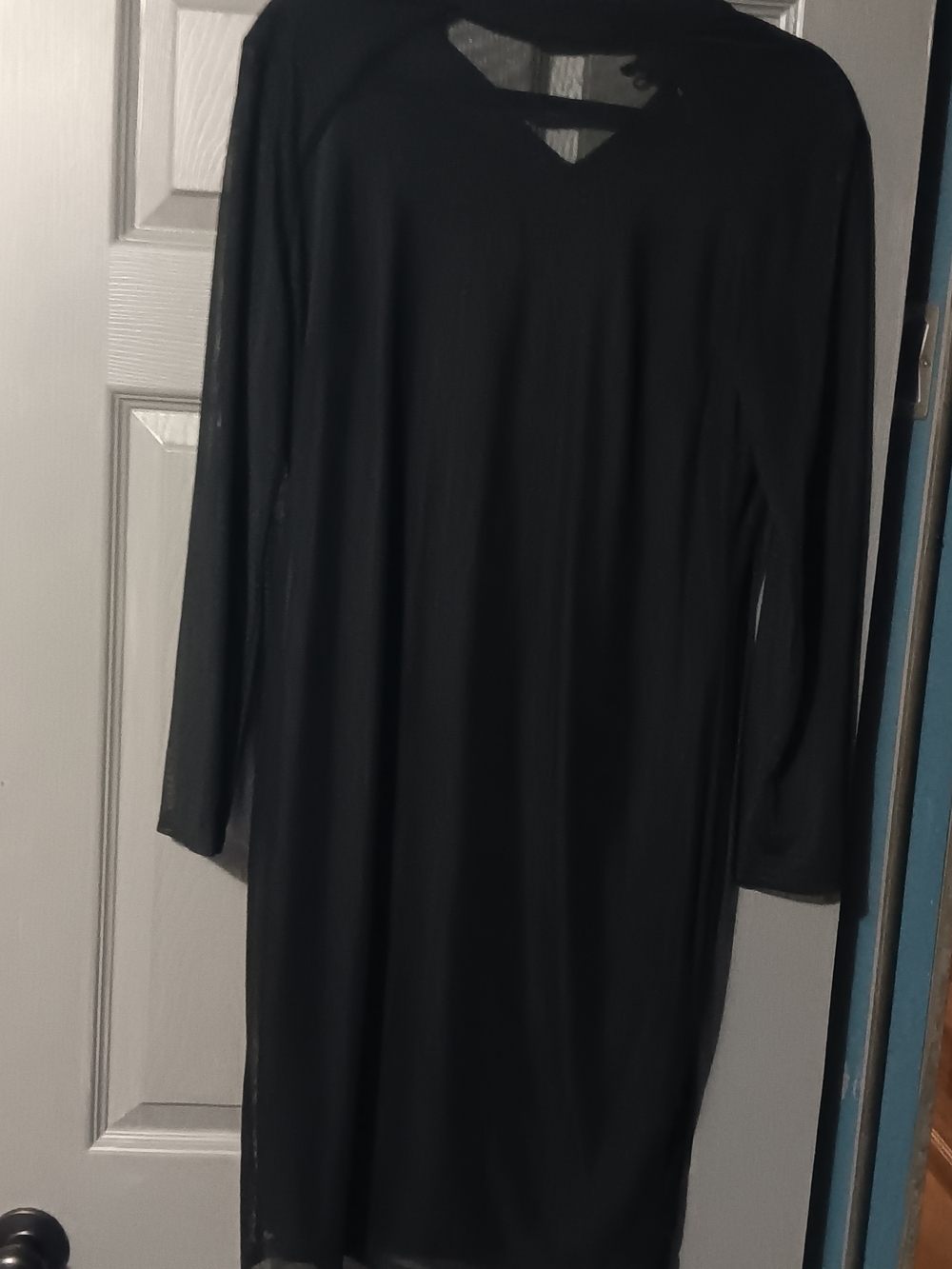 Enfocus Studio Black Long Sleeve V-Neck Sheath Dress